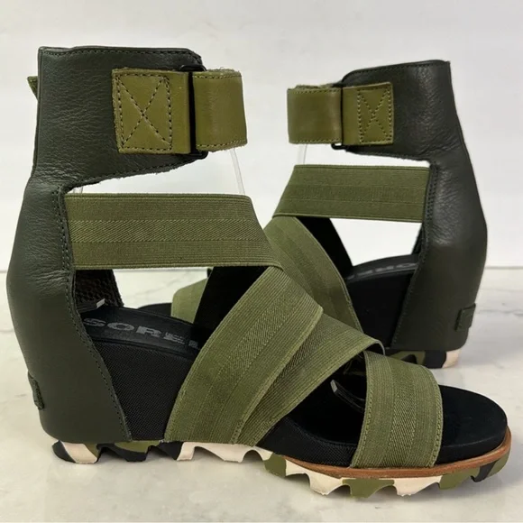 Sorel Women’s Joanie Gladiator ll  Olive Green Wedge Sandals Size 8 - Picture 5 of 8